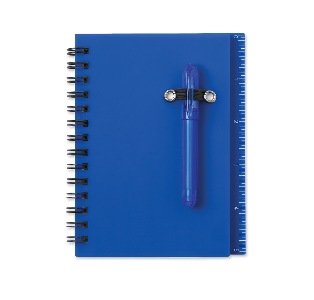 All-In-One Hard Cover Mini Spiral Notebook with Pen-default