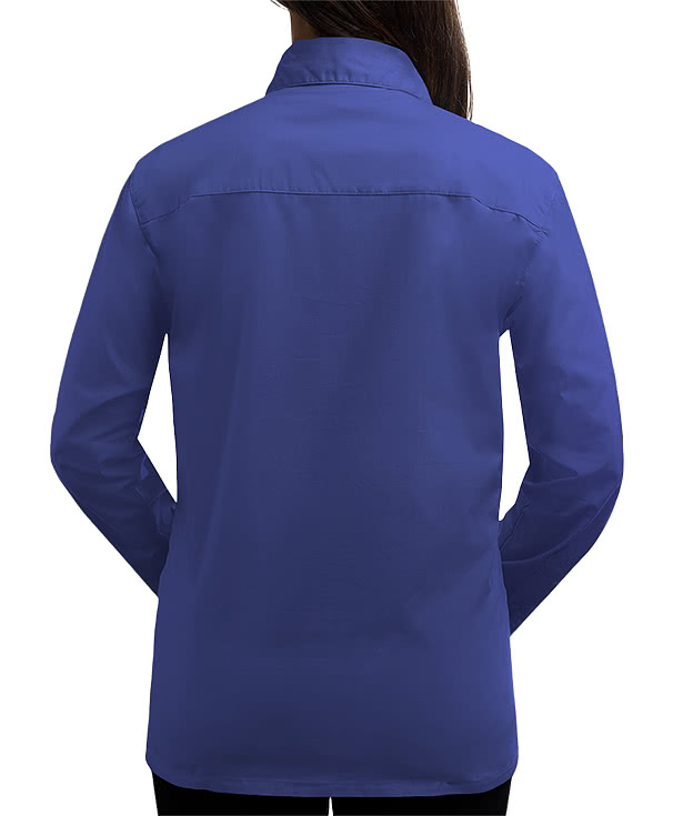 Blue Generation Women's Value Long Sleeve Poplin Dress Shirt - Printed