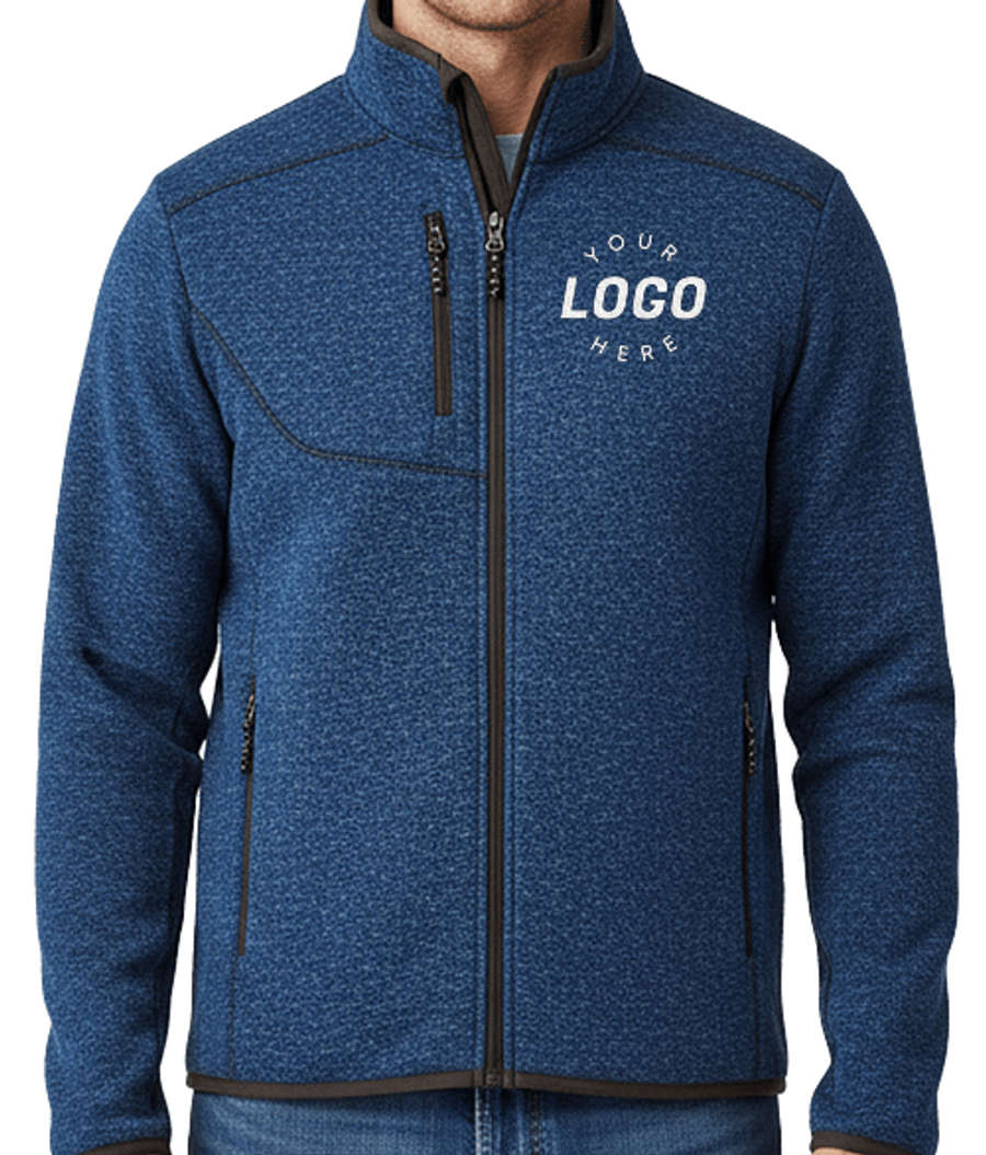 Elevate Tremblant Sweater Knit Full Zip Jacket in Metro Blue Heather