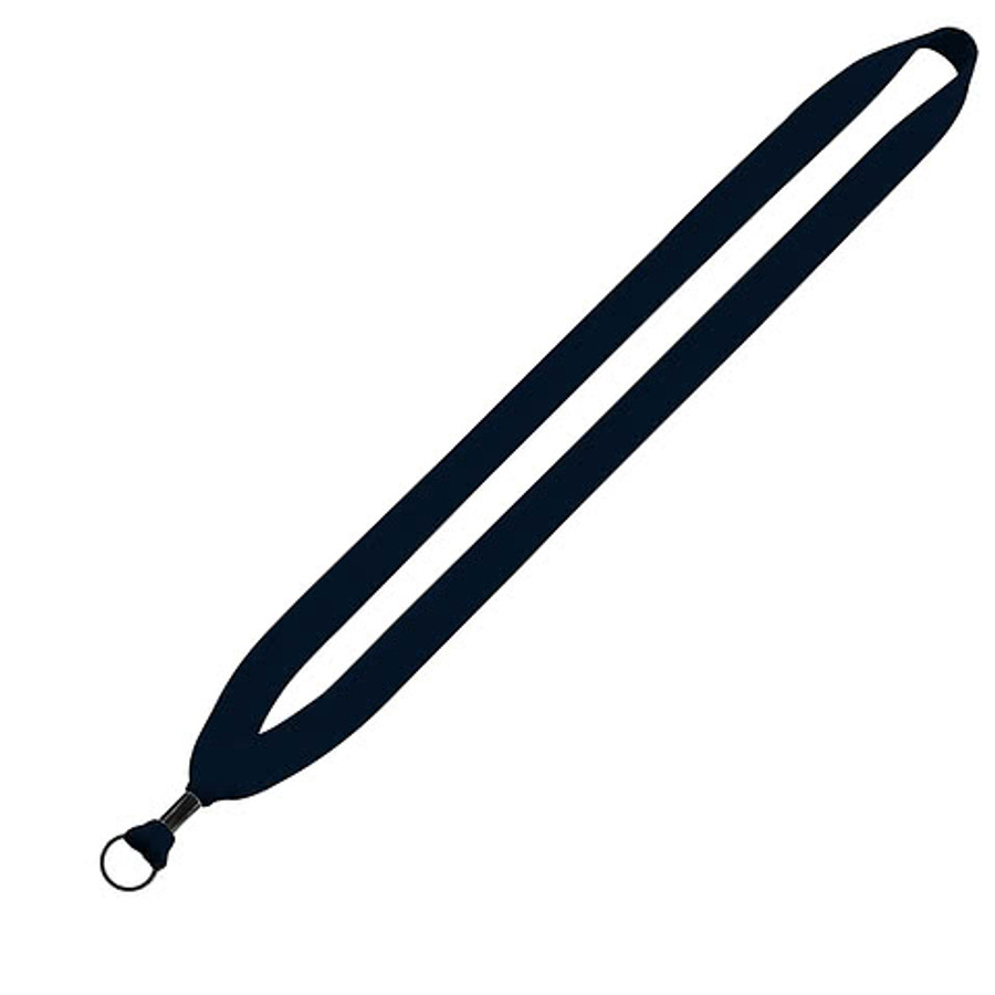 3/4" Cotton Lanyard with Metal Crimp and Split-Ring in White