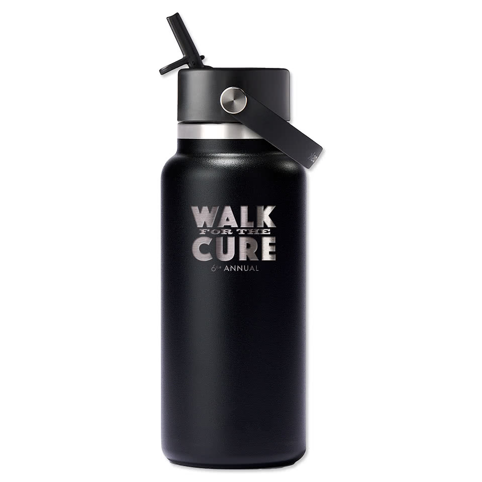 Hydro Flask Wide Mouth With Flex Straw Cap 32 oz. - Laser Engraved
