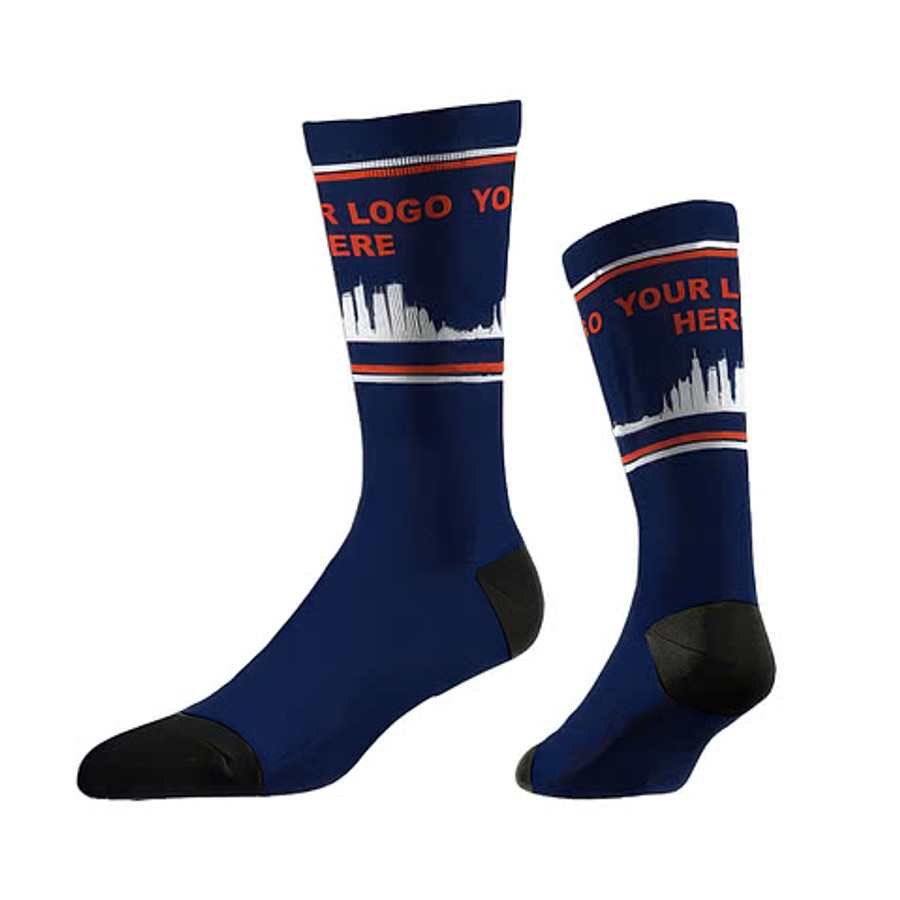 Chicago Skyline Crew Socks in Chicago Skyline