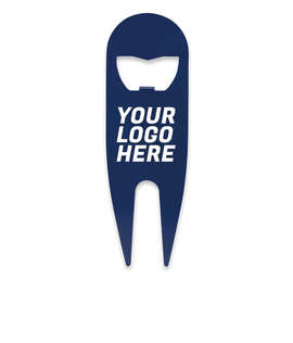 Laser Engraved Modern Divot Tool with Bottle Opener - Color: Blue