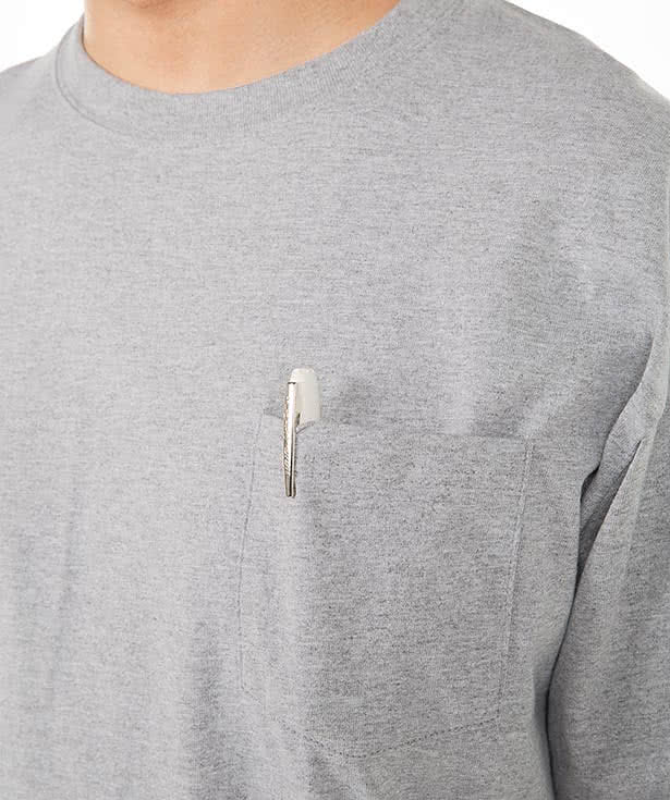 Hanes X-Temp Workwear Long Sleeve Pocket T-shirt - Embroidered
