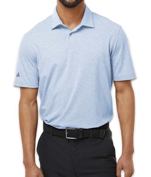 Adidas Recycled Blend Performance Polo - Printed in Blue Dawn Melange