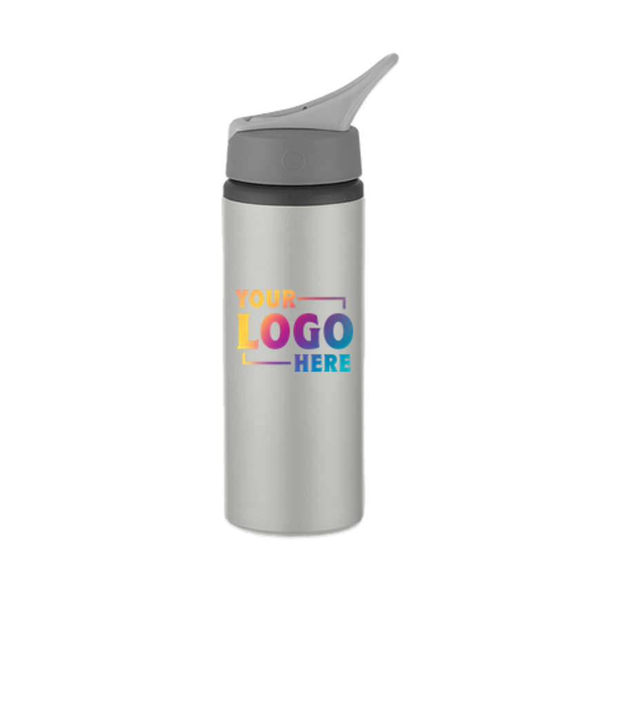 Full Color 25 oz. Aluminum Bike Water Bottle in Metallic Silver