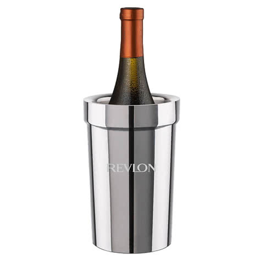 Laser Engraved Milano Stainless Steel Wine Cooler in Silver