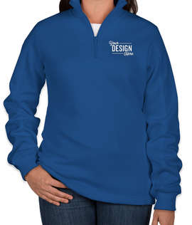 Sport-Tek Premium Women's Quarter Zip Sweatshirt - Embroidered - Color: True Royal