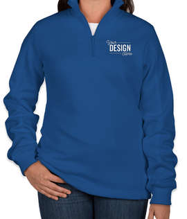 Sport-Tek Premium Women's Quarter Zip Sweatshirt - Screen Printed - Color: True Royal