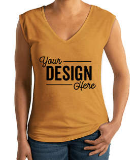 Next Level Women's Slim Fit Festival V-Neck Tank - Color: Antique Gold