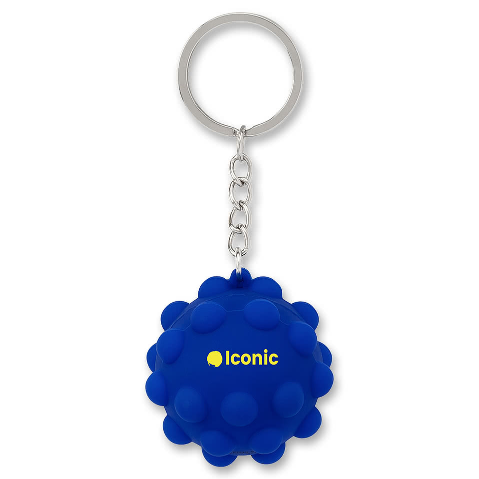 Recycled Push Pop Bubble Ball Fidget Keychain