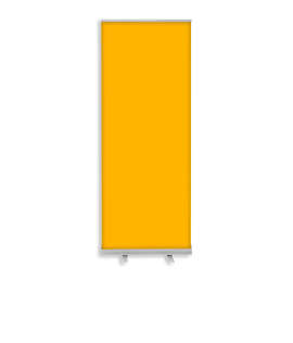 Full Color 31.5" x 83.5" Economy Retractable Banner Kit - Color: Athletic Gold / Silver