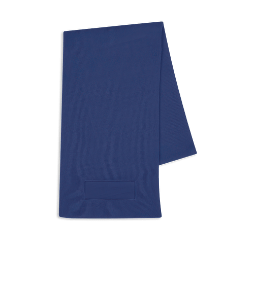 Knit Scarf with Cotton Twill Patch in Royal Blue