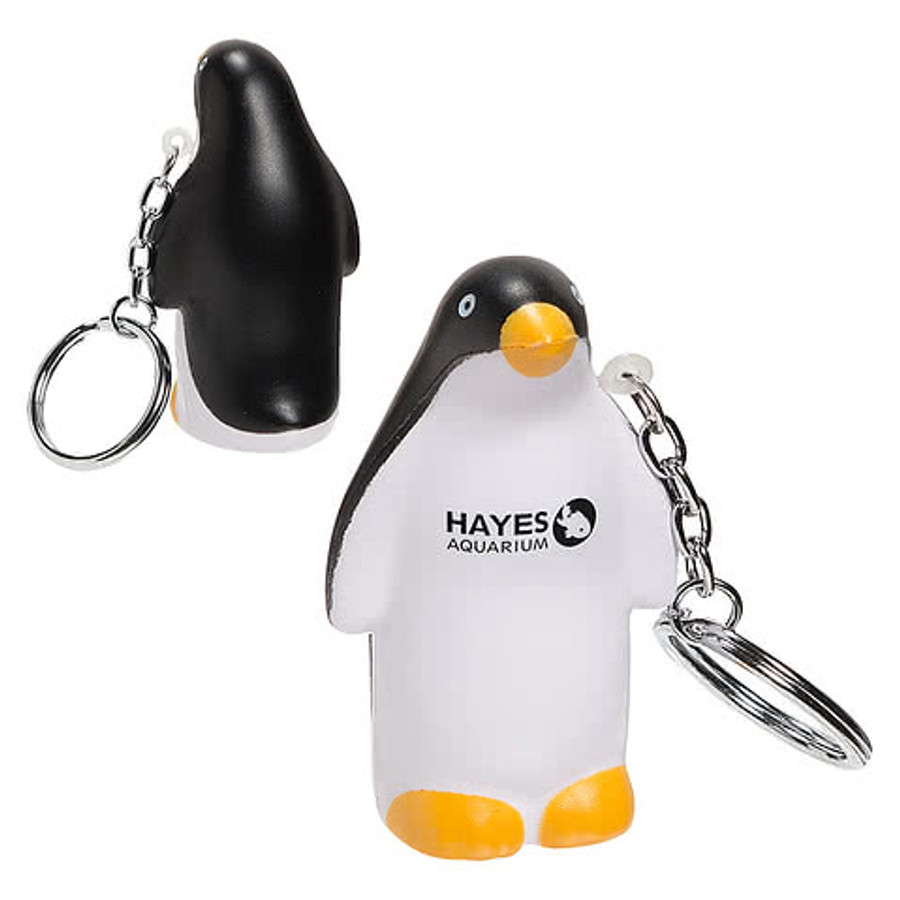 Penguin Stress Reliever Keychain in Black/White