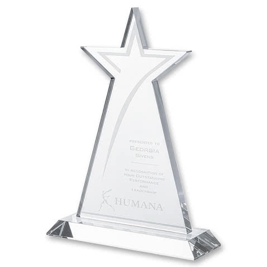 Laser Etched Dunbarton Star Award in Clear