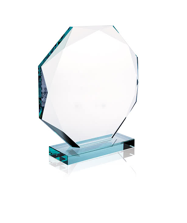 Laser Engraved Small Jade Octagon Award