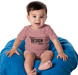Bella + Canvas Jersey Short-Sleeve Baby Bodysuit - Color: Heather Mauve
