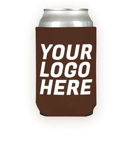 Foldable Neoprene Can Cooler - Color: Brown