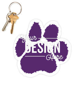 5.5 in. x 5.5 in. Paw Print Car Magnet - Color: Team Purple / White