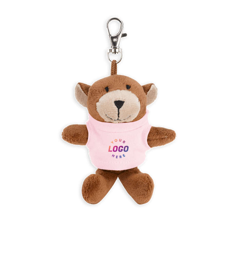 Full Color Wild Bunch 4" Bear Plush Animal Keychain in Pink