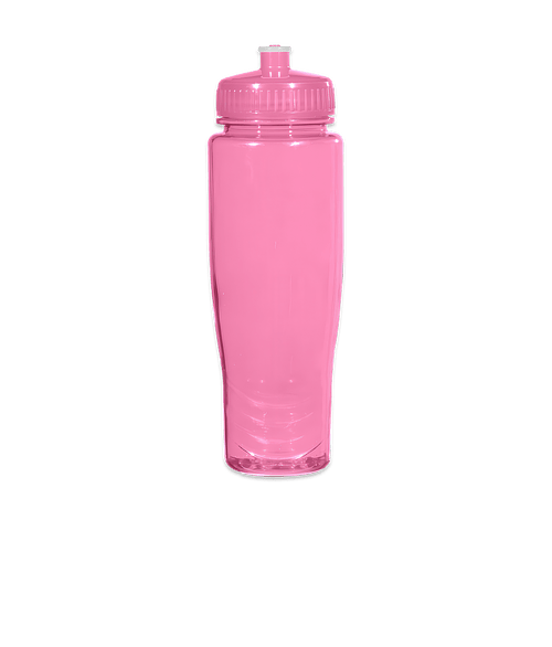 28 oz. Poly-Clean Water Bottle in Translucent Pink