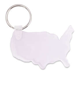 USA Shaped Keychain - Color: Clear