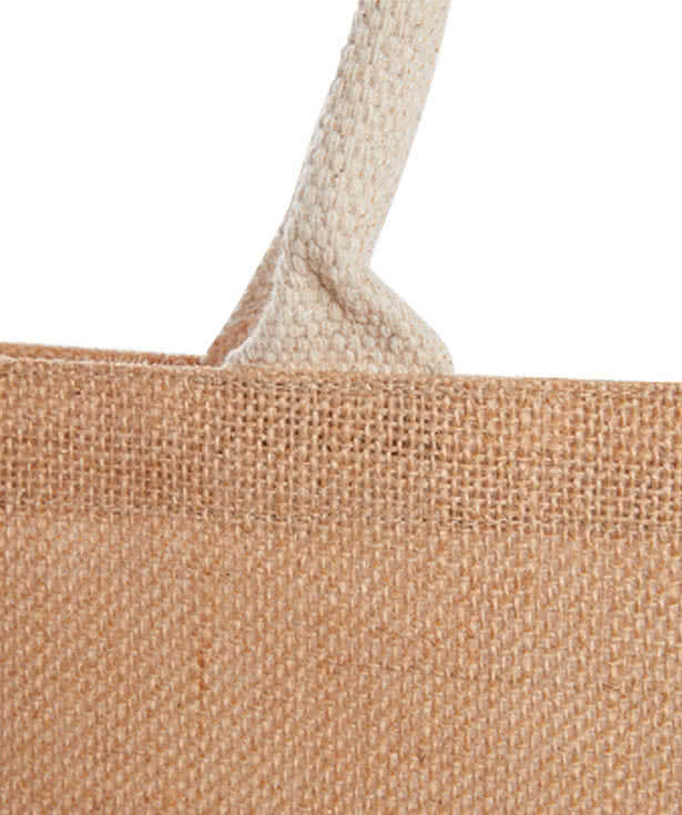 Jute Recycled Cotton Pocket Shopper Tote Bag