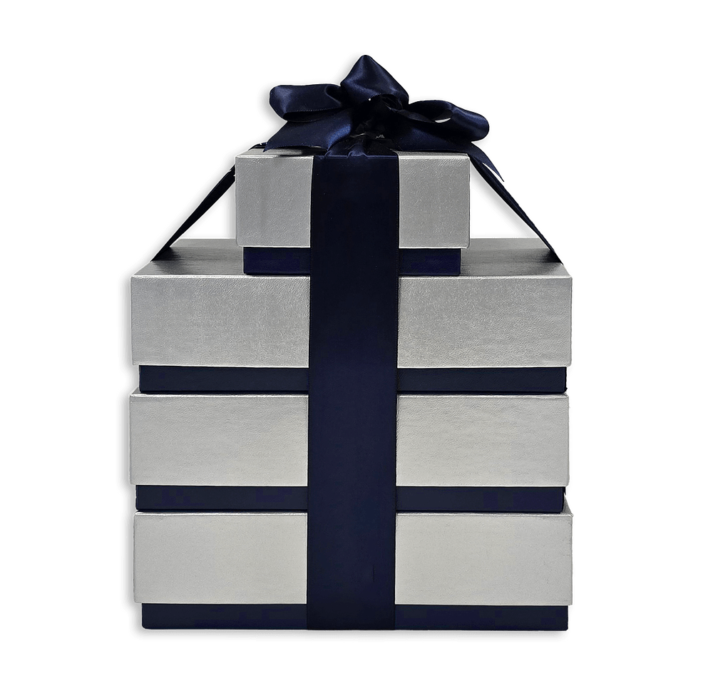 Maple Ridge Farms Silver & Navy Tower of Treats Gift Set-default