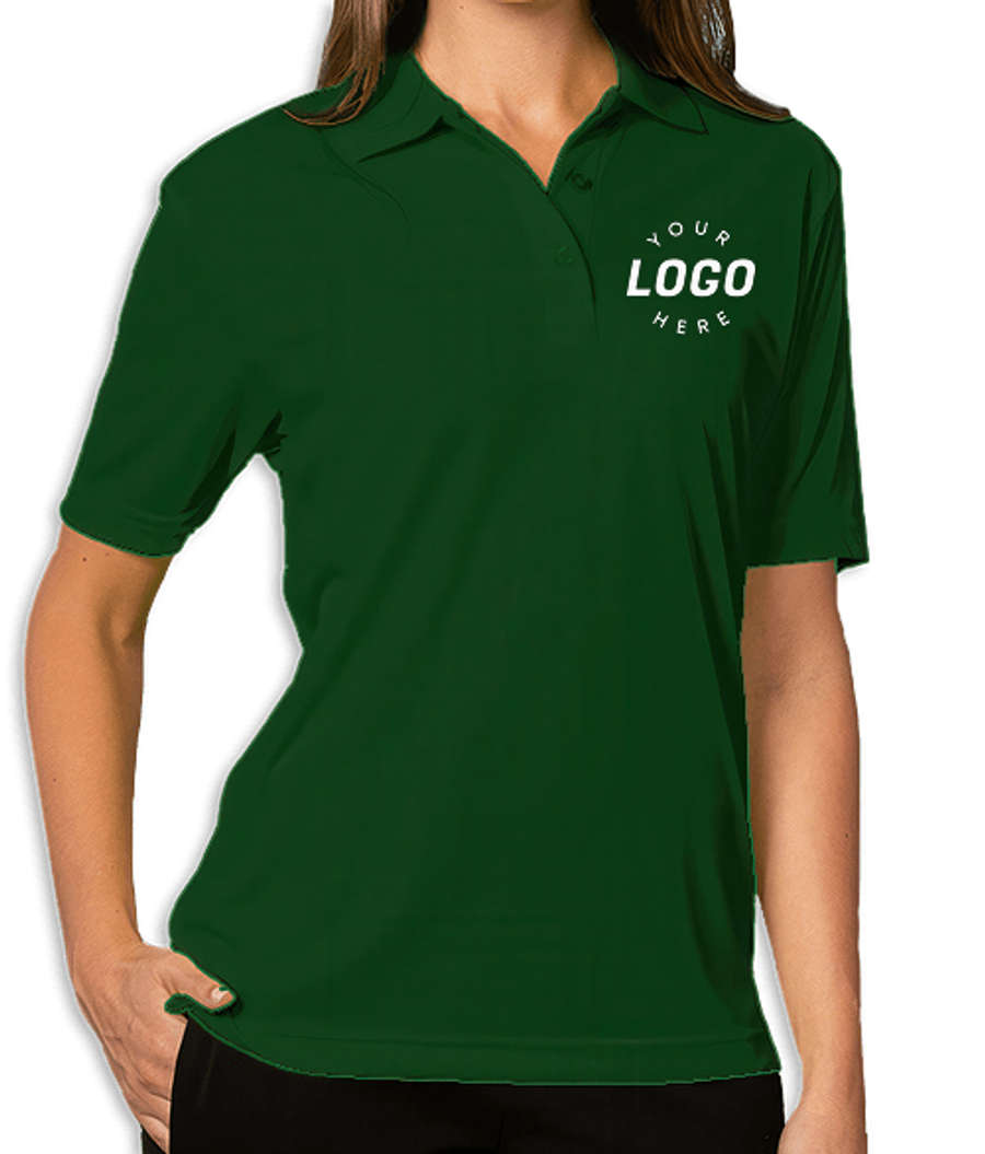 Blue Generation Women's BLU-X-DRI Titan Value Performance Polo - Printed in Hunter