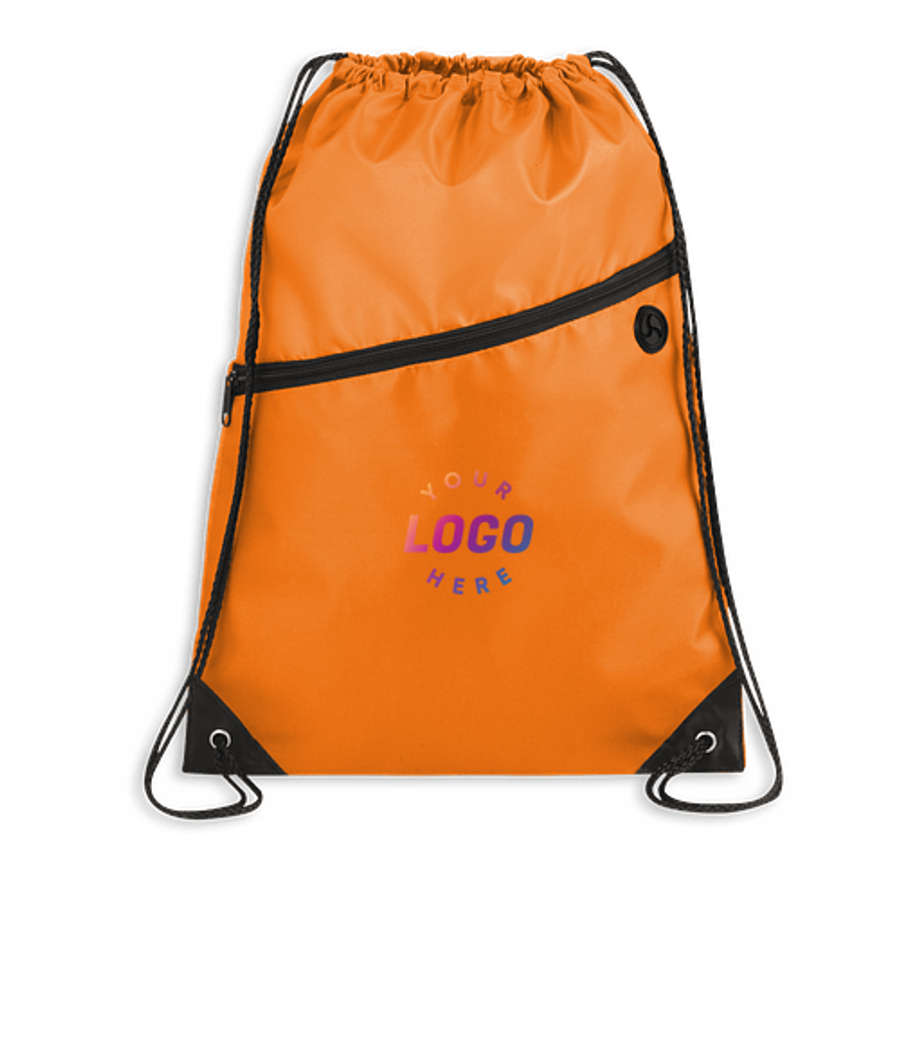 Robin Zipper Drawstring Bag in Orange