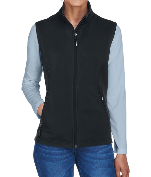 Core 365 Women's Fleece Lined Soft Shell Vest in Black