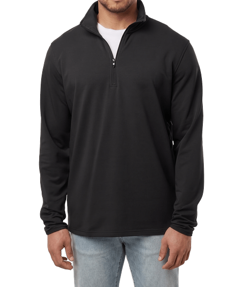 Independent Trading French Terry Quarter Zip Pullover in Black
