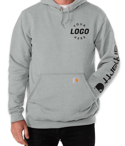 Carhartt Midweight Logo Pullover Hoodie - Embroidered - Heather Grey