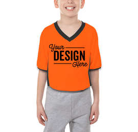Augusta Youth Cutter+ UPF 50 V-Neck Jersey - Color: Orange / Black