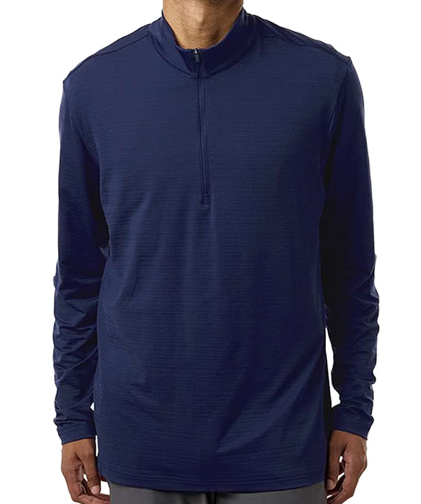 Adidas Textured Stripe Recycled Performance Quarter-Zip Pullover