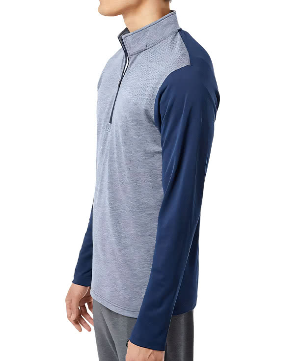 Adidas Ultimate365 Heather Block Print Quarter Zip Performance Shirt