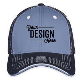 Sportsman Tri-Color Contrast Stitched Hat - Color: Light Blue / Navy