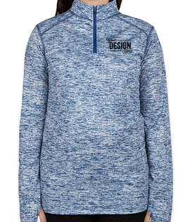 Badger Women's Heather Quarter Zip Performance Shirt - Color: Royal