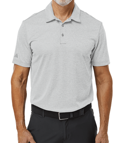 Adidas Space Dyed Recycled Performance Polo - Printed in Grey One Heather