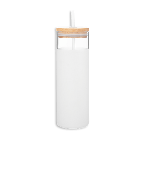 25 oz. Totem Glass Tumbler with Straw in Frost