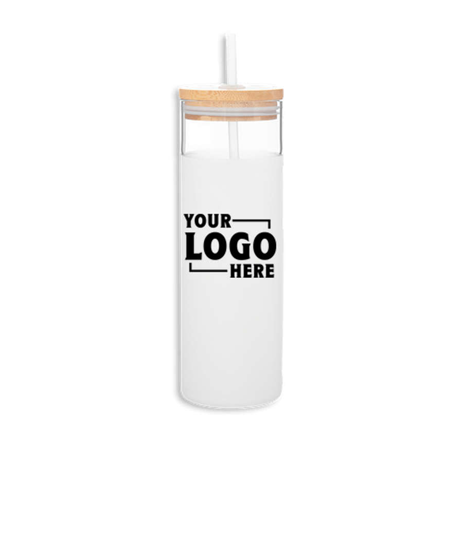 25 oz. Totem Glass Tumbler with Straw in Frost