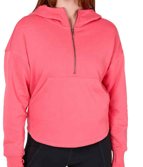 Charles River Women's Willow Quarter Zip Hoodie in Watermelon