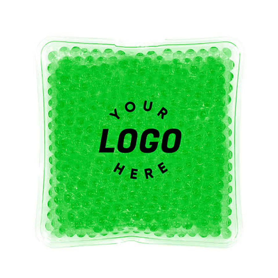 Square Hot/Cold Reusable Gel Beads Pack in Clear