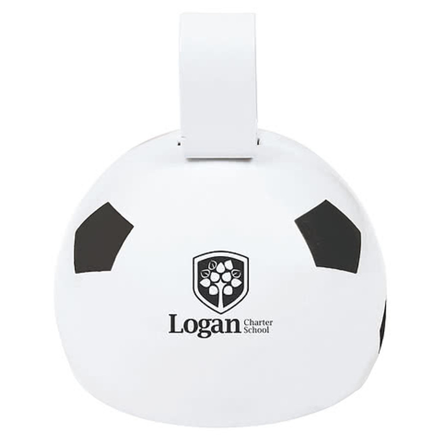 Round Soccer Cow Bell in WHITE
