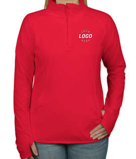Sport-Tek Women's Performance Half Zip Pullover - Color: True Red