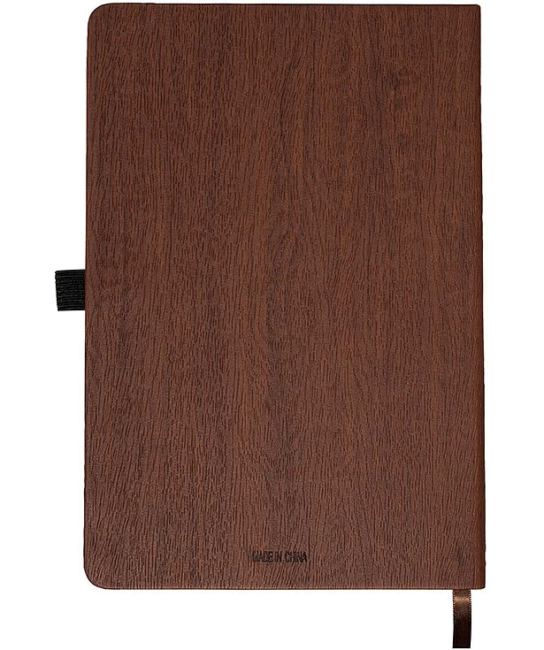 Debossed Woodgrain Texture Hard Cover Notebook