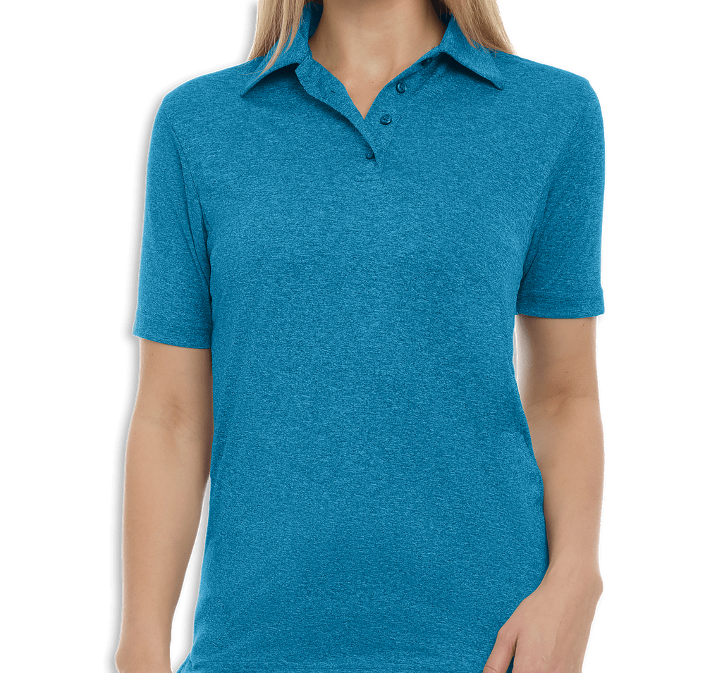 Blue Generation Women's BLU-X-DRI Heathered Performance Polo - Embroidered-default