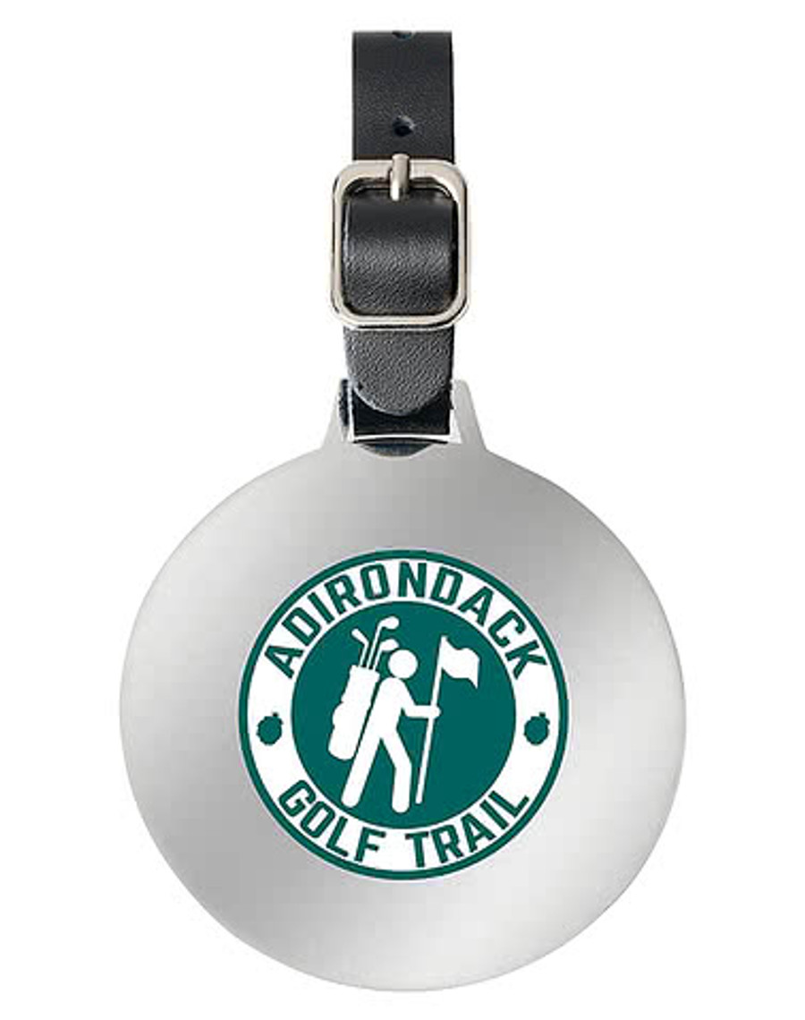 Ahead Large Round Golf Bag Tag in Shiny Nickel