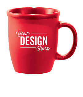 12 oz. Cafe Au Lait Ceramic Mug - Color: Red