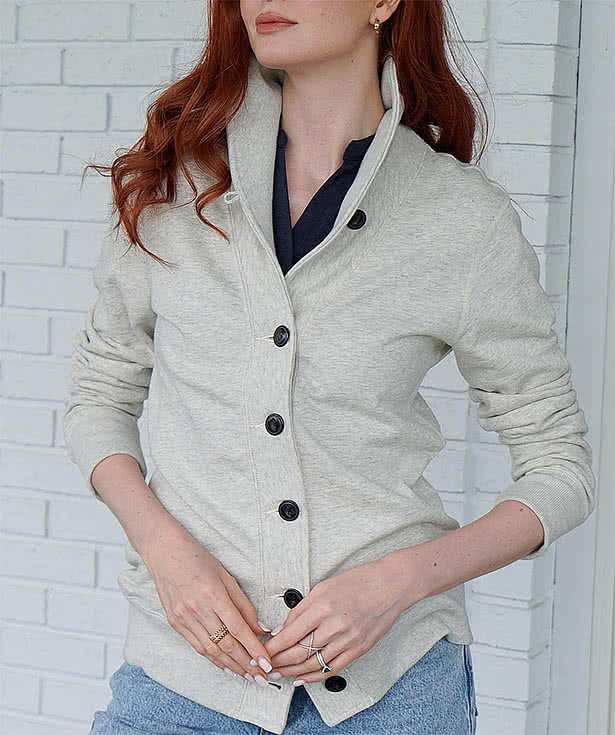 Redwood Classics Women's Lawren French Terry Button-Front Cardigan